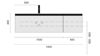 Тумба под раковину Armadi Art Quatro 790-M2-140-L-A 140 см серый/антрацит